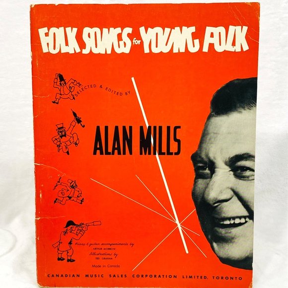 Folk Songs for Young Folk Sheet Music for Piano/Vocal/Guitar - Alan Mills 1957 - Picture 1 of 8